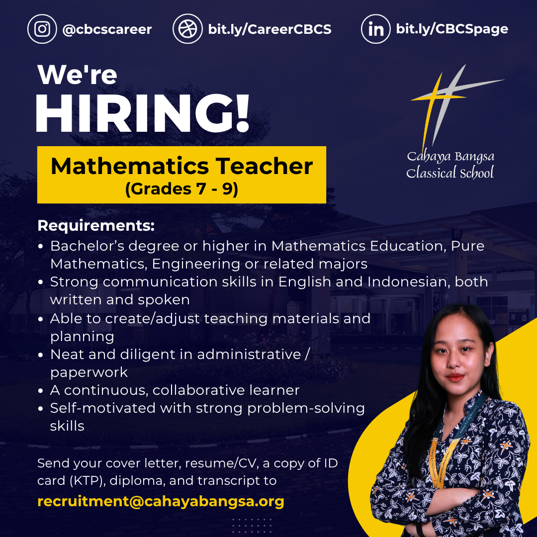 JOB VACANCY MATHEMATIC TEACHER