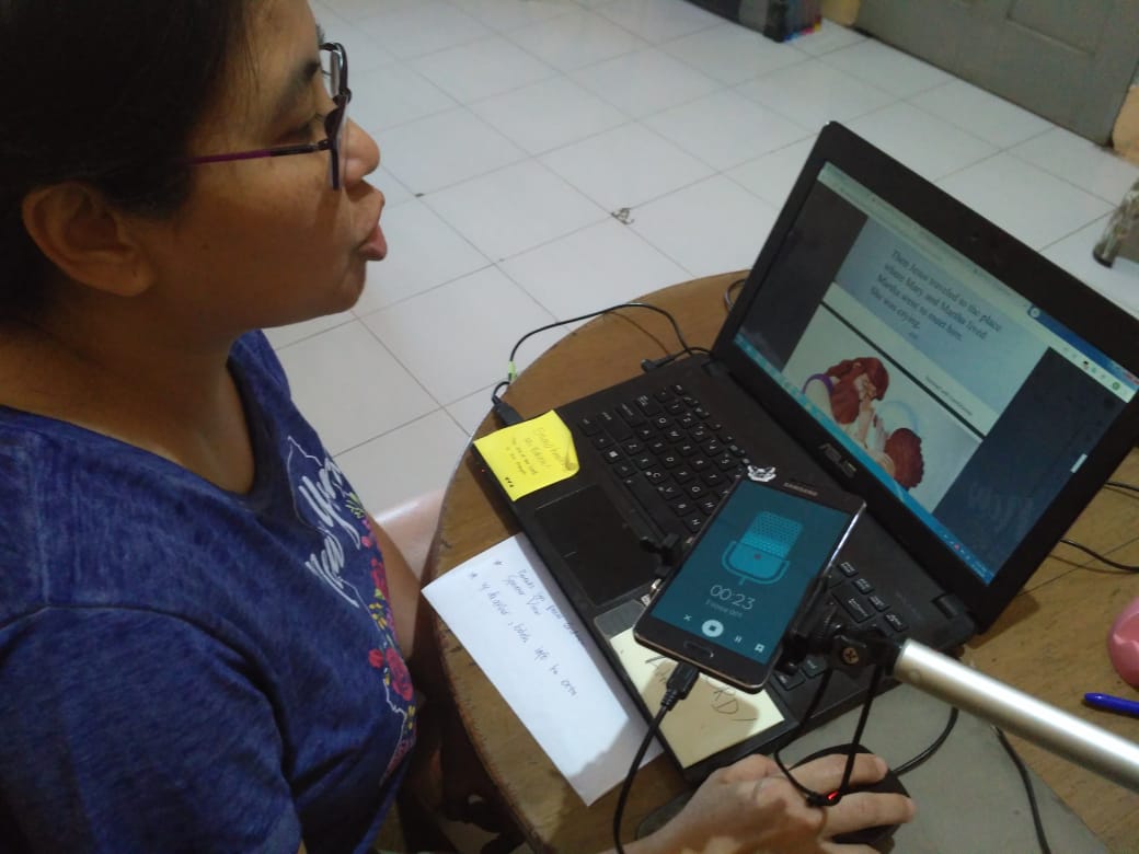 Recording audio for the lesson